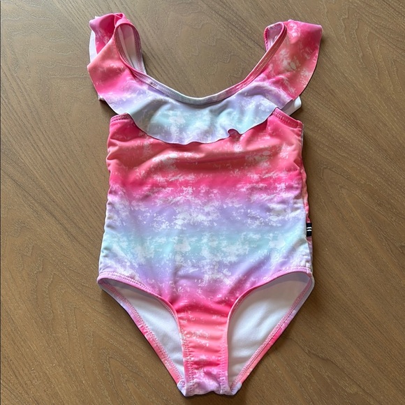 Nautica Girls' One-Piece Swimsuit with UPF 50 - 2T - Like New - Pink Purple Blue - Picture 1 of 16